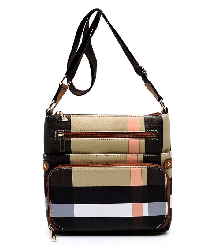 checked cross body bag